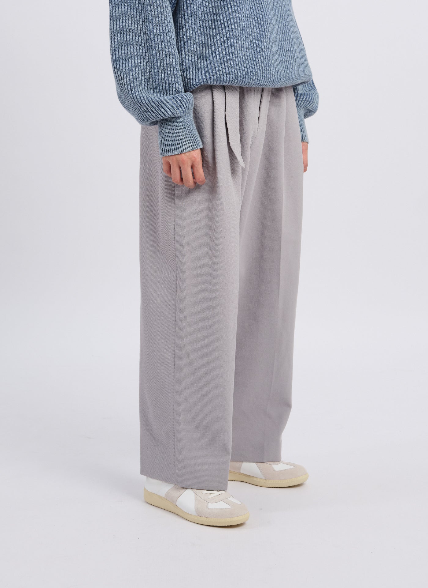 Solotex Gabardine Work Pleated Wide Leg Pants (P17) - Comfortable & Stylish Office Wear for Women