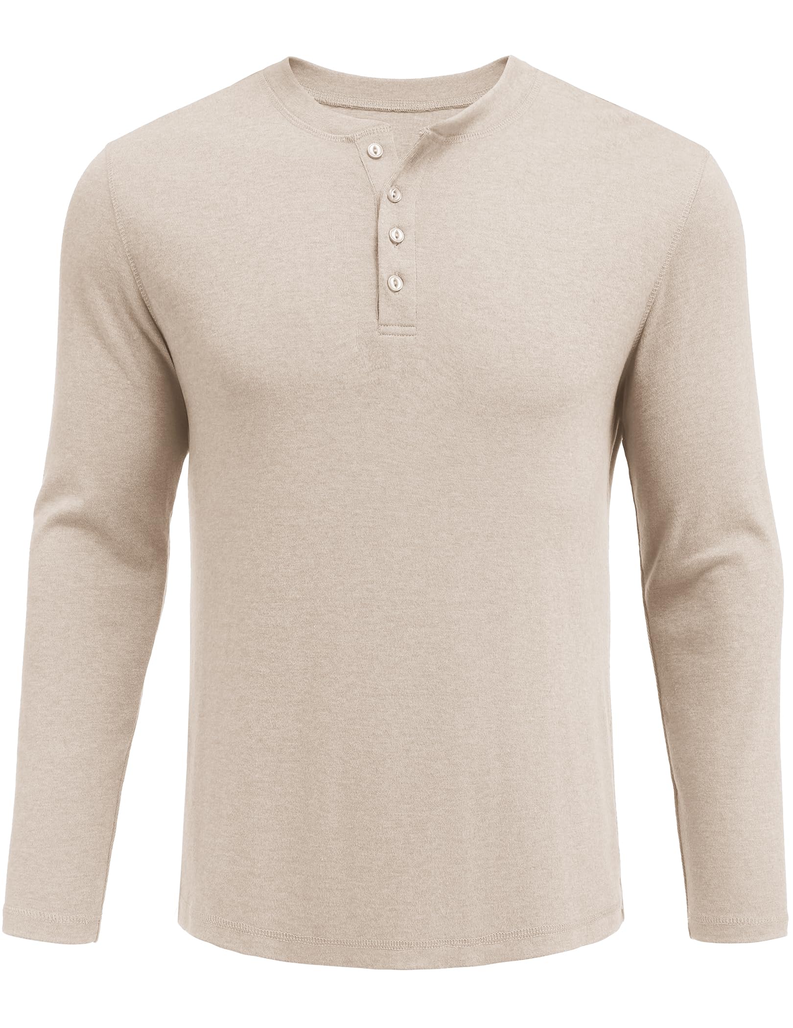 COOFANDY Men's Slim Fit Long Sleeve Henley Shirt with 4 Buttons - Casual Basic Pullover Top for Everyday Wear, Date Night & Outdoor Activities