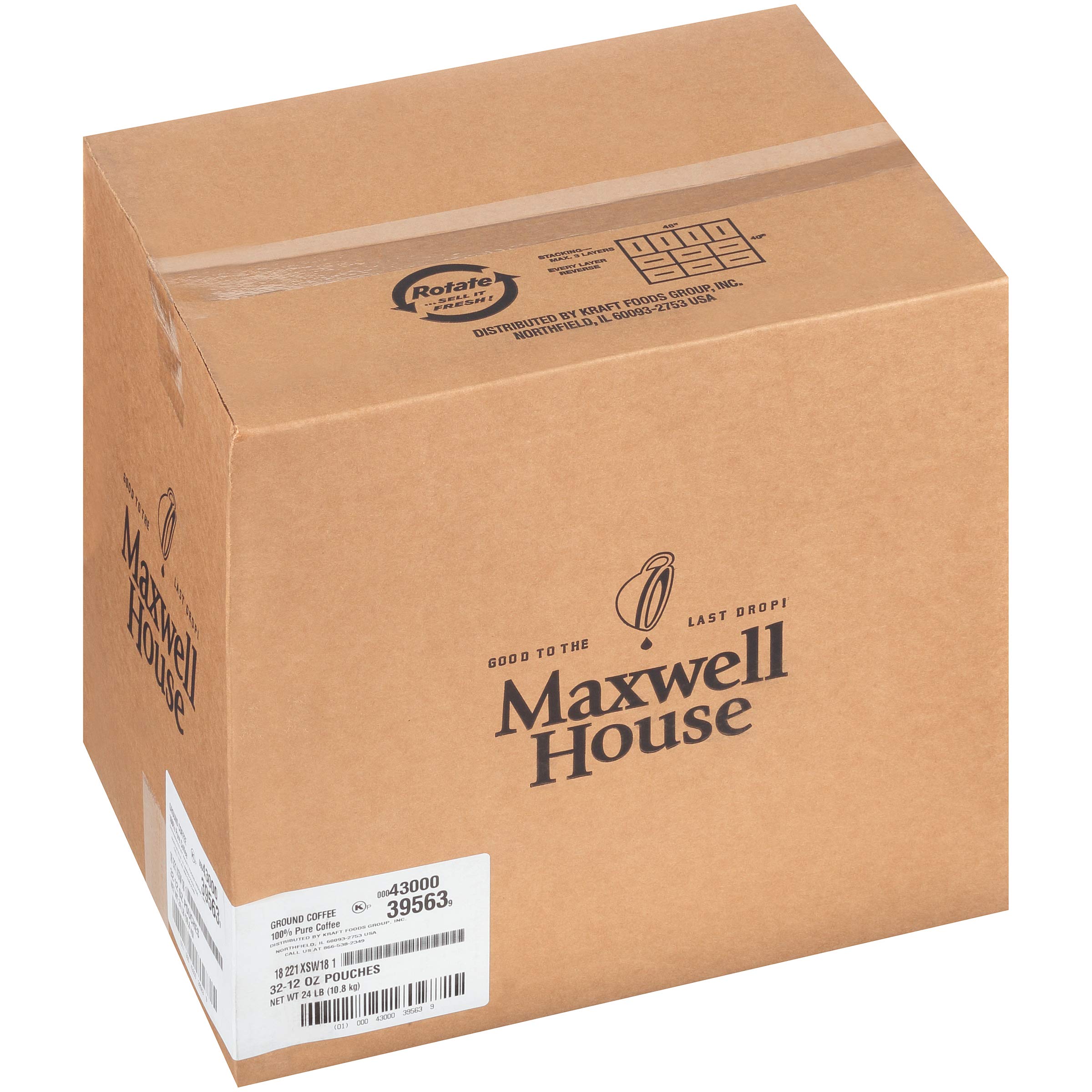 Maxwell House Regular Cafe Roast Coffee - 12oz Jars (Pack of 32) | Premium Ground Coffee for Home, Office & Restaurants | Rich Flavor for Brewing, Iced Coffee & Baking
