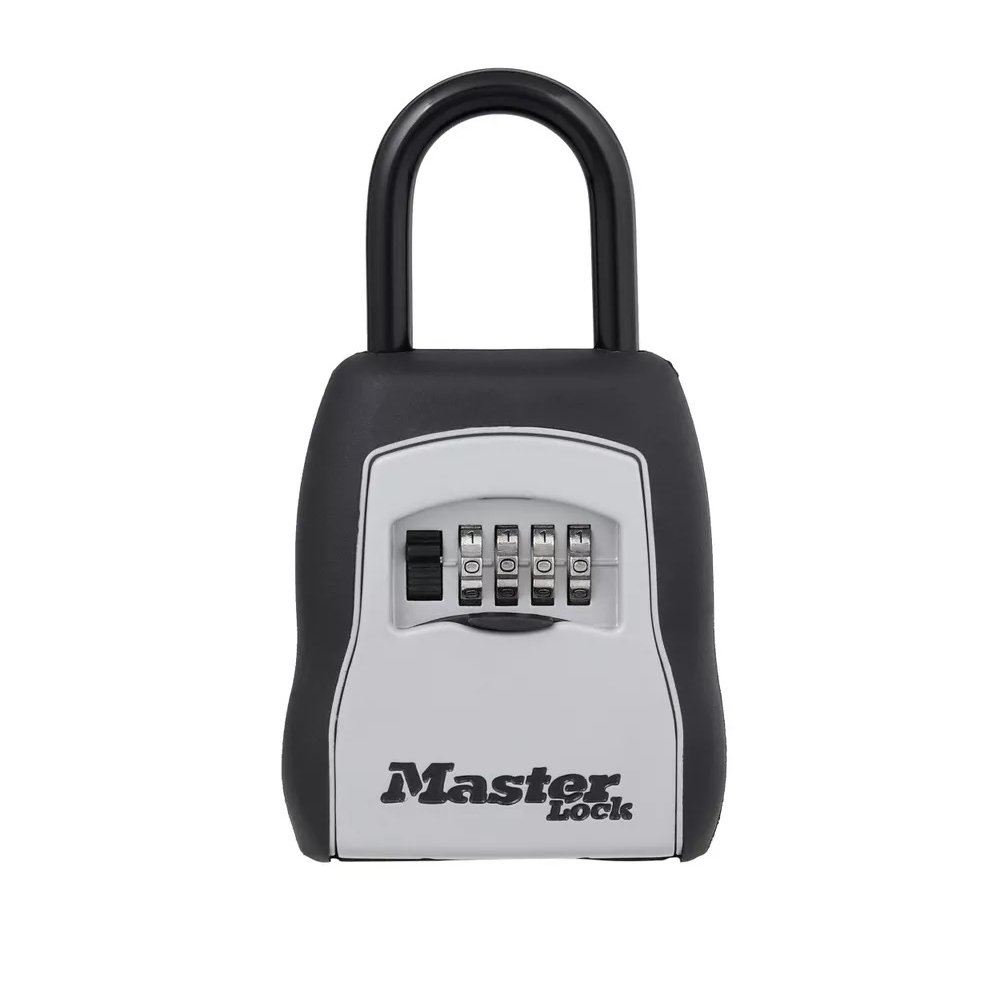 Master Lock 5400D Portable Combination Lock Box - Set Your Own Code, Holds 5 Keys, Secure Black Design (4-Pack) - Ideal for Home, Office & Travel Security