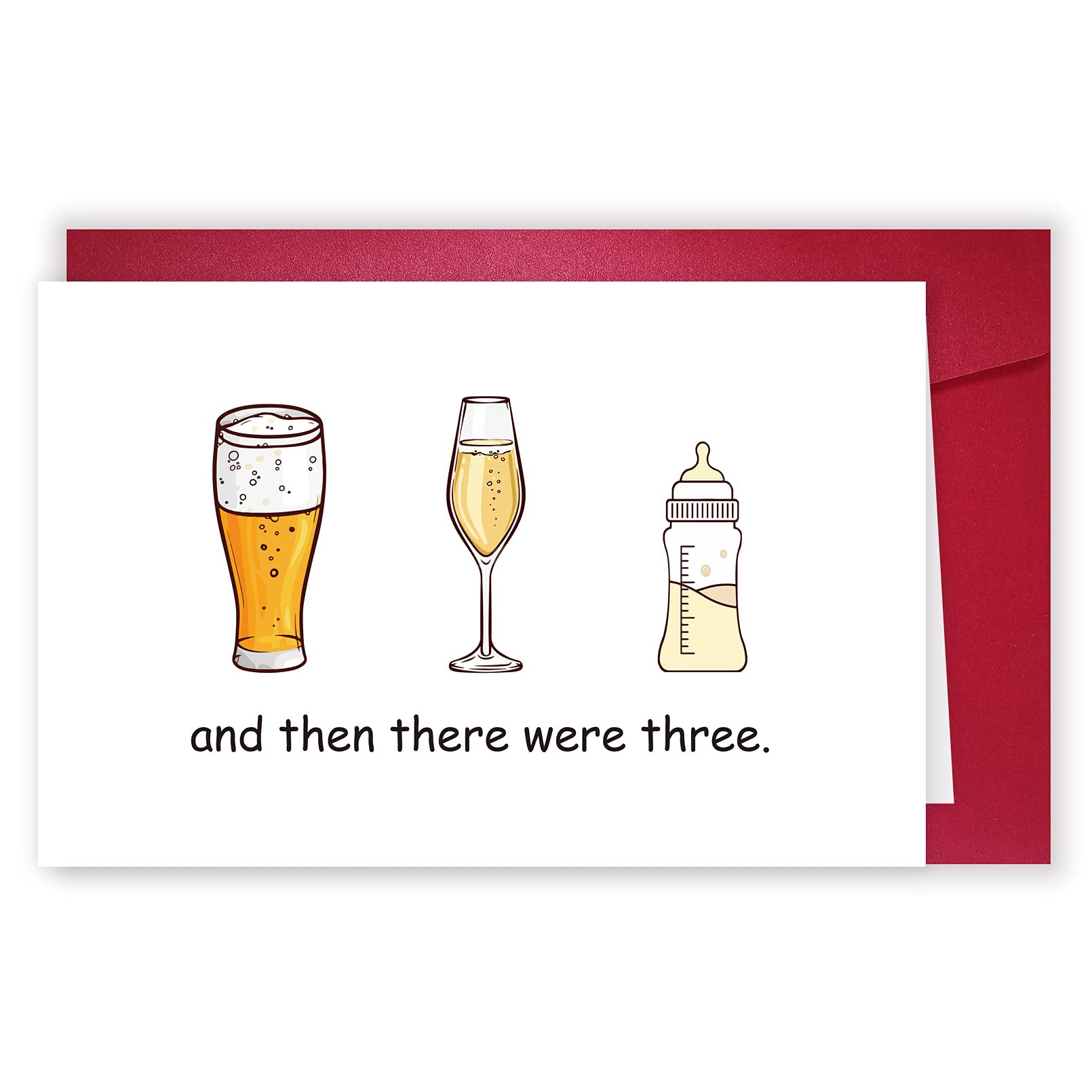 Funny New Baby Shower Card for Beer & Wine Lovers - Perfect Gift for New Mom & Dad - Ideal for Baby Showers, Birth Announcements & Parenting Humor