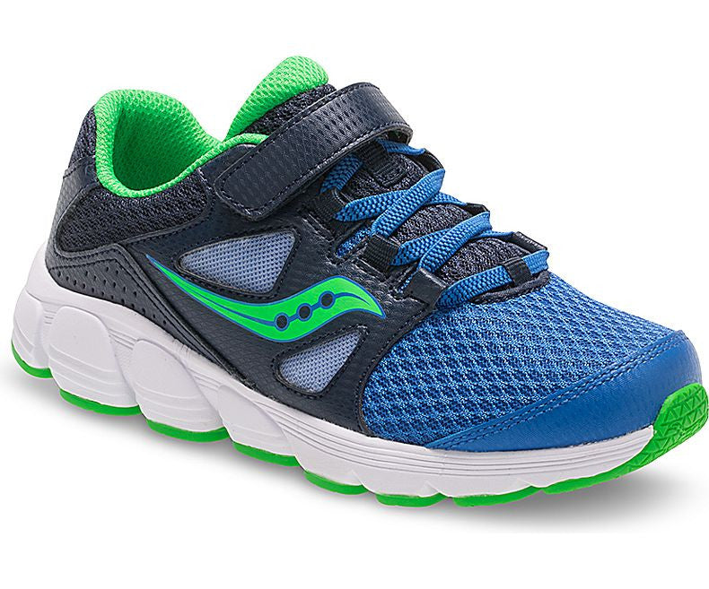 Saucony Kotaro 4 A/C Kids' Running Shoes - Navy/Green - Lightweight Breathable Sneakers for Boys & Girls - Perfect for School, Sports & Outdoor Activities