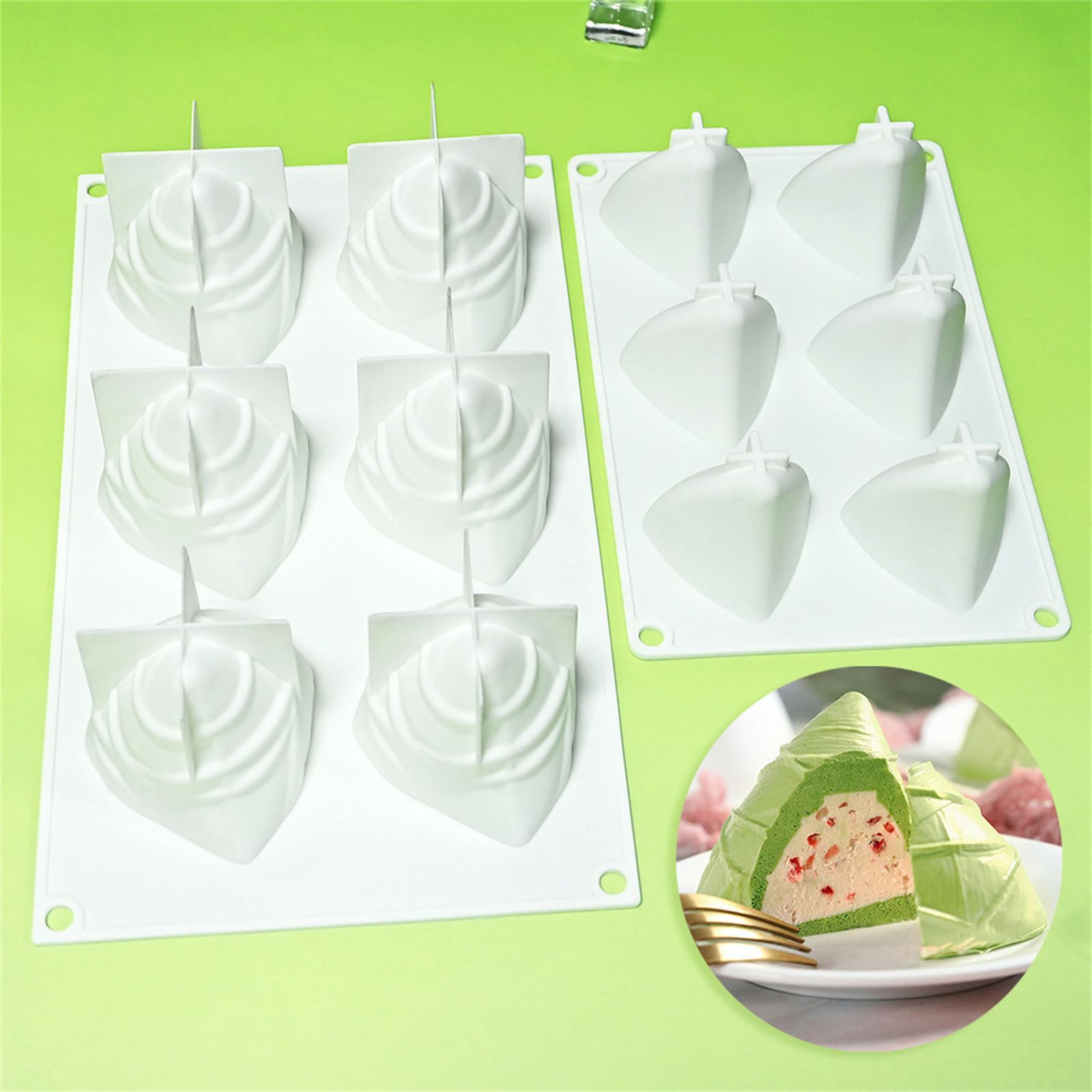 6Pcs Bamboo Zongzi Molds - Easy-to-Use Dumpling & Cake Making Trays for Desserts | Perfect for Asian Cooking, Family Gatherings & Holiday Celebrations