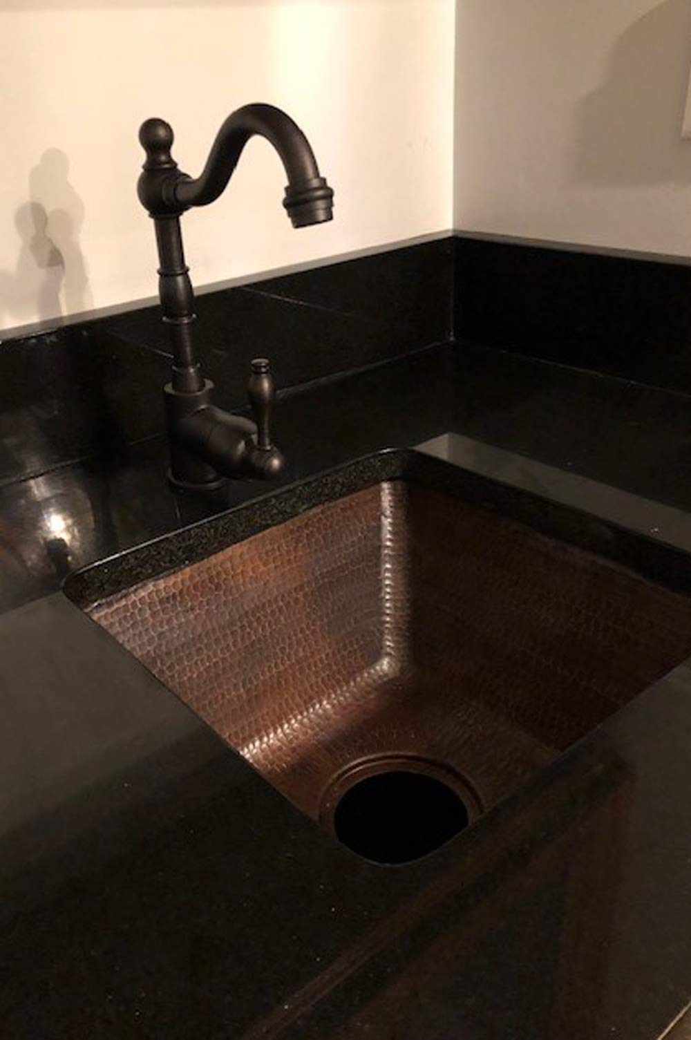 Premier Copper Products BS15DB3 15-Inch Hammered Copper Farmhouse Sink - Oil Rubbed Bronze Finish, 3.5-Inch Drain - Perfect for Kitchen & Bathroom Renovations