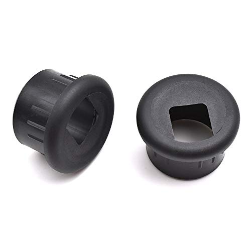 1 Inch Black Plastic Desk Hole Cover Grommet - 2 Pack Cable Cord Organizer for Office PC Desk - Perfect for Wire Management & Workspace Organization