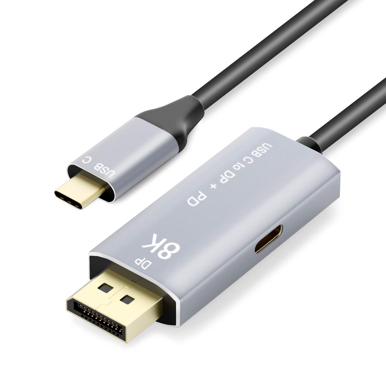 YIWENTEC USB C to DisplayPort 1.4 Cable 8K@60Hz 4K@144Hz with Power Delivery - Thunderbolt 3 to DisplayPort Adapter 6.6ft (2M) - Ideal for Gaming Monitors, 4K/8K TVs, and Workstations