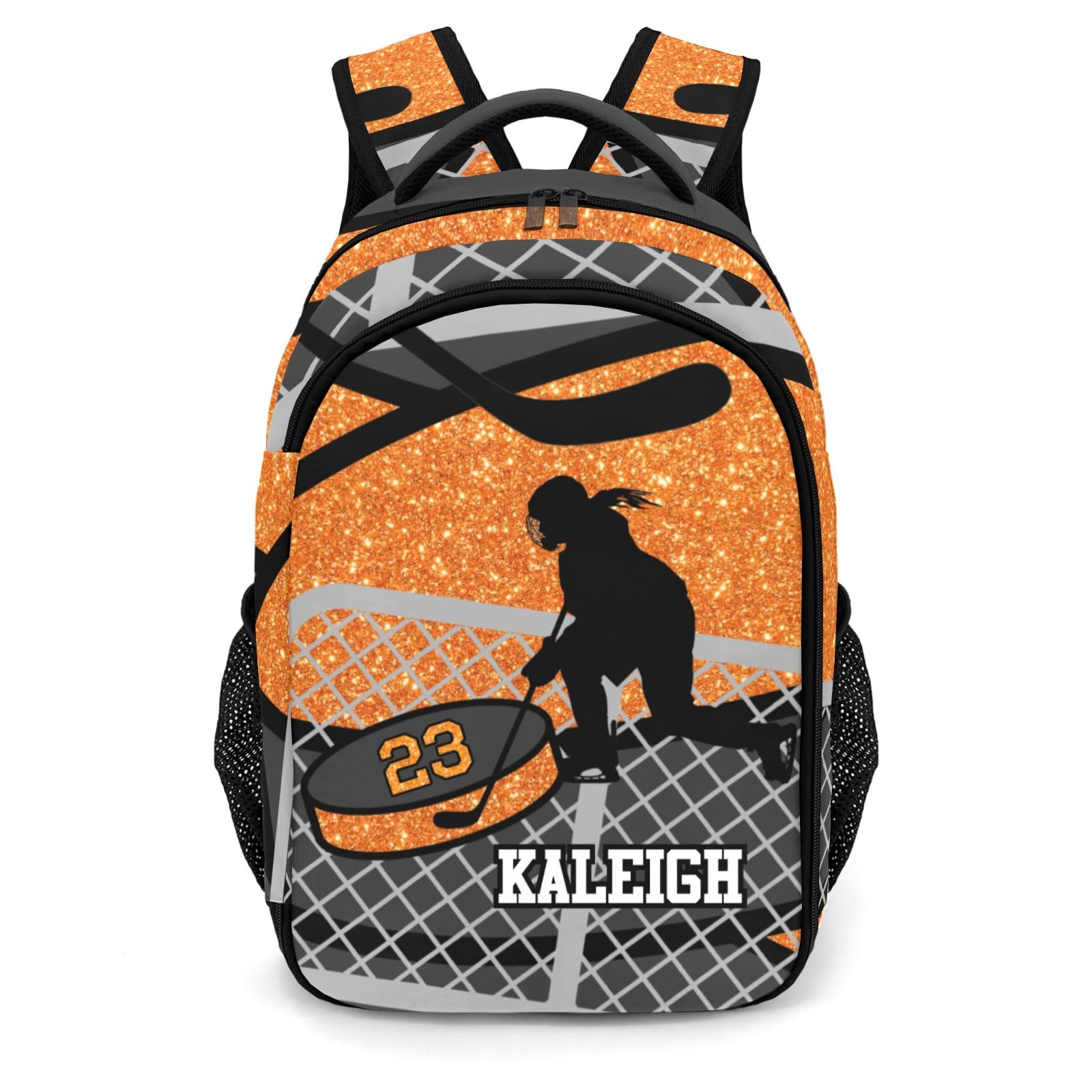 Custom Ice Hockey Player Number Backpack - Personalized School Book Bag for Kids & Teens - Perfect for Sports, School, and Everyday Use