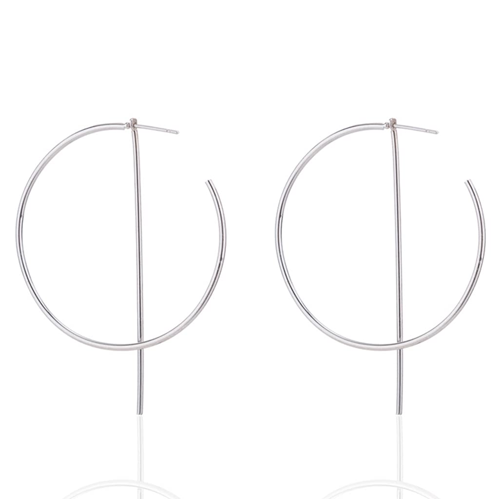 PertparkG Women's Hoop Earrings - Silver Alloy Endless Round Tube Hoop Earrings for Men & Women | Perfect for Everyday Wear, Parties, and Gifts
