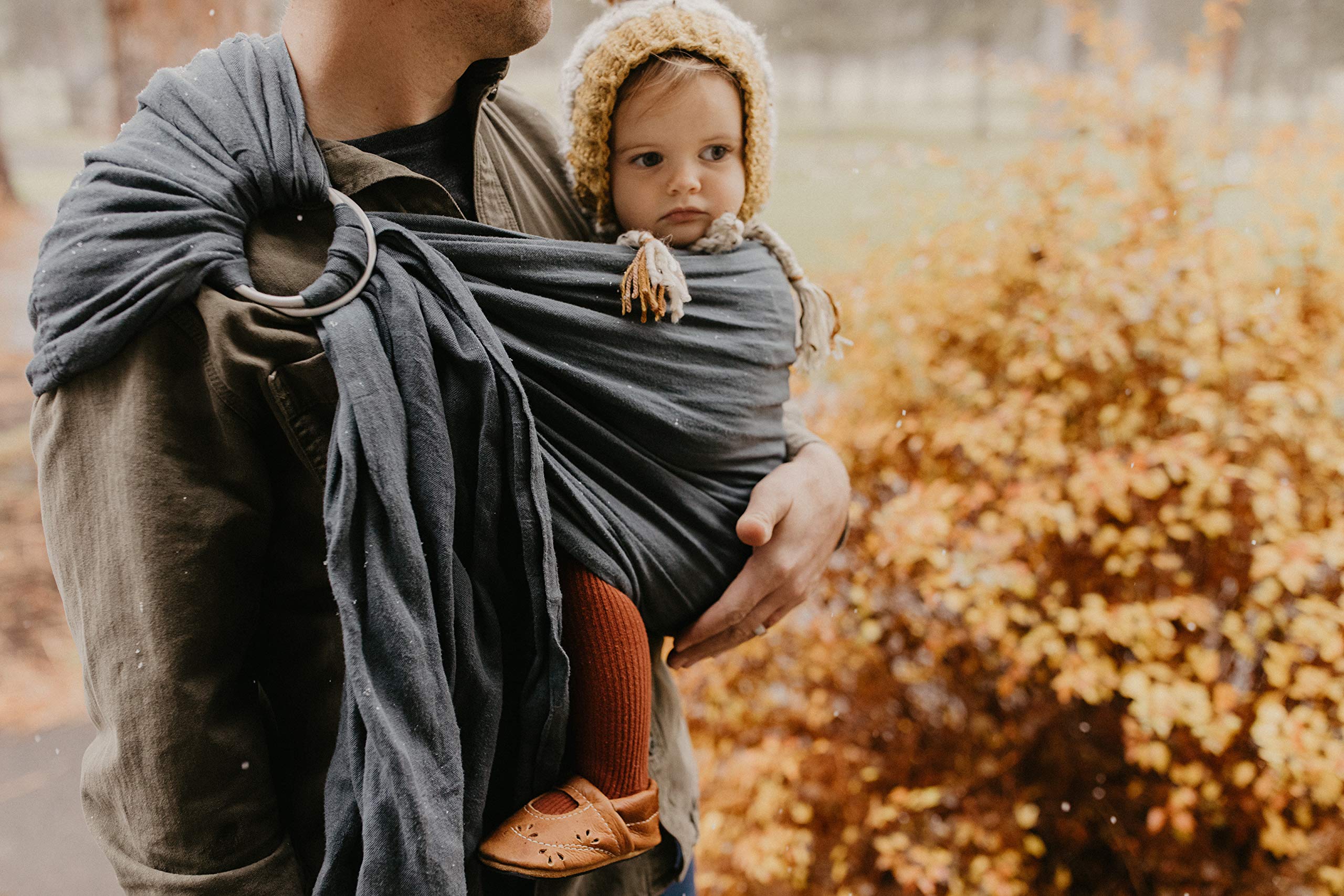 Soft & Machine Washable Hip Baby Wrap Ring Sling Carrier - Breathable Baby Wraps for Newborns & Toddlers - Perfect Baby Shower Gift (Boulder) | Ideal for Hands-Free Parenting, Shopping & Outdoor Adventures
