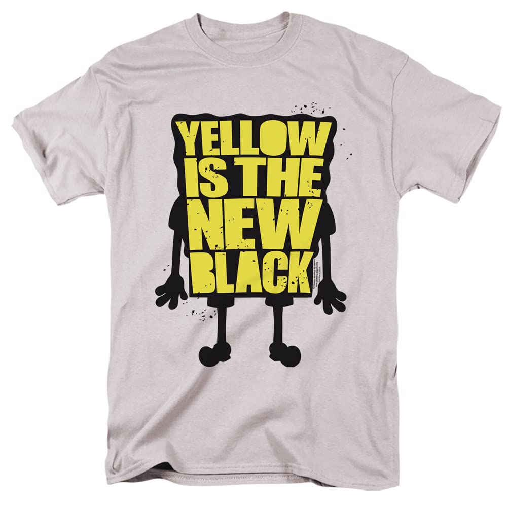 Spongebob Yellow is The New Black Unisex T-Shirt for Adults - Funny Cartoon Graphic Tee for Casual Wear & Gifts