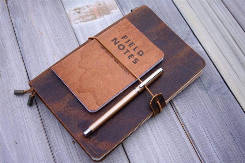 Personalized Rustic Leather Traveler's Notebook - Custom Name Journal for Writing, Sketching & Planning - Perfect Gift for Travelers, Writers & Students