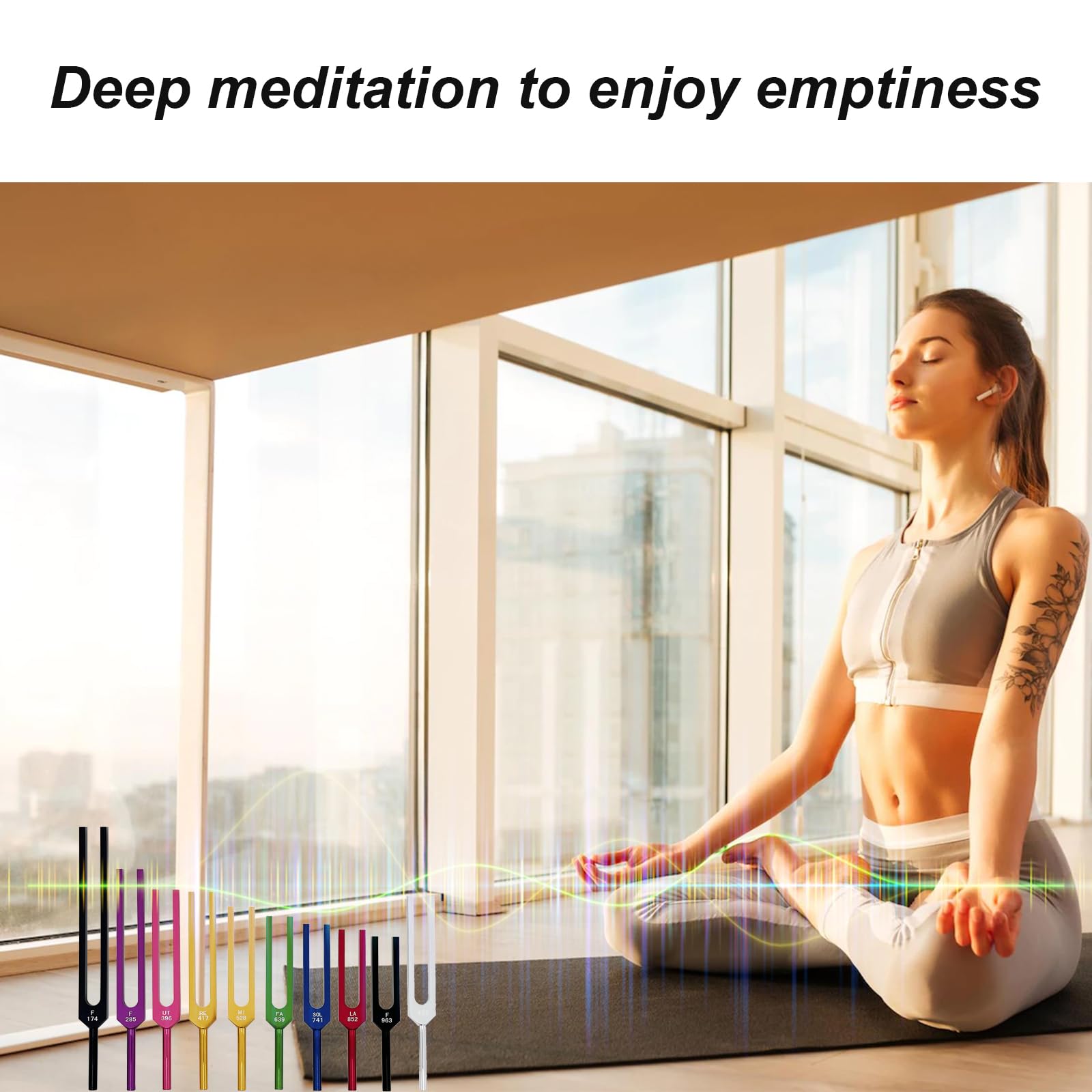 MIMIRACLE Solfeggio Tuning Forks Set - 10 Unweighted Aluminum Alloy Sound Healing Forks with Cleaning Cloth, Rubber Mallets & Gift Box for Meditation, Yoga, Chakra Balancing & Energy Healing | Perfect for Sound Therapy, Reiki & Holistic Wellness Practices