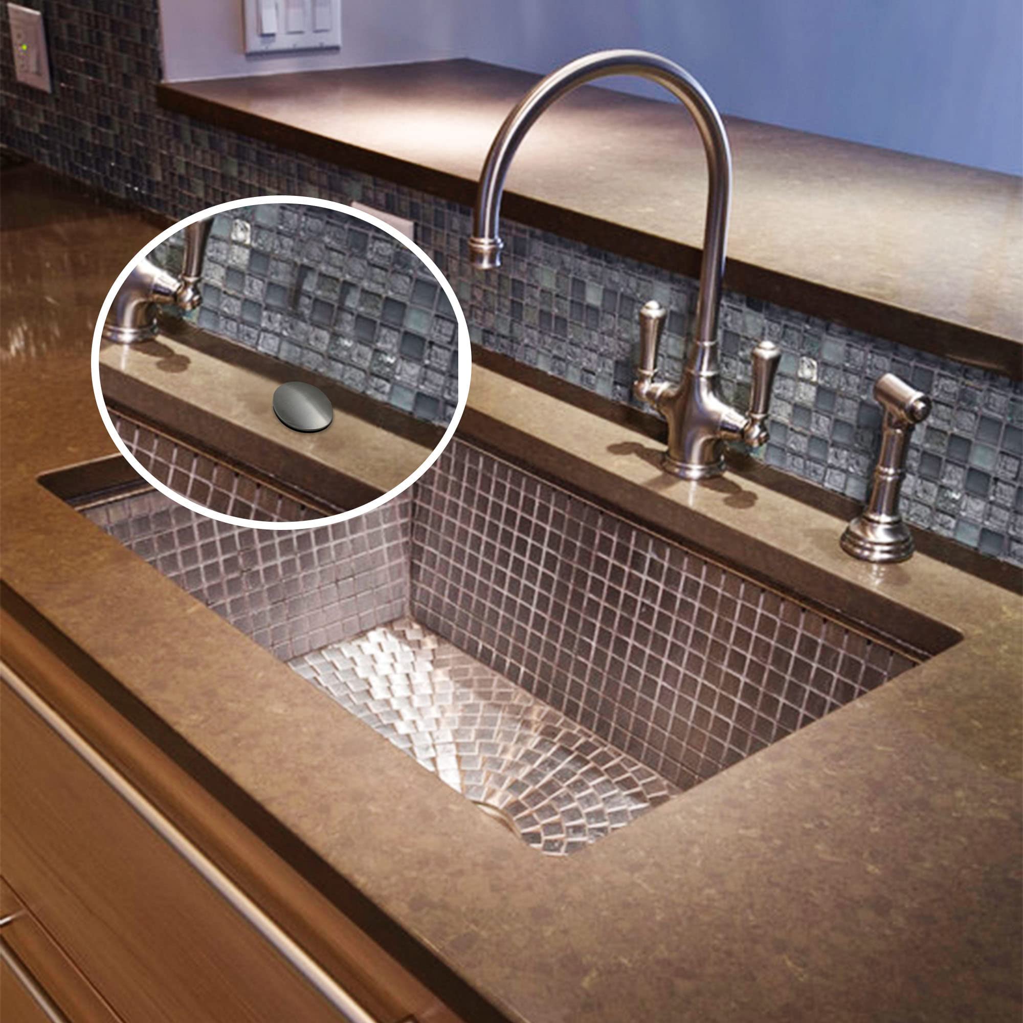 2 Pack Brushed Stainless Steel Sink Faucet Hole Cover Plug (1.22