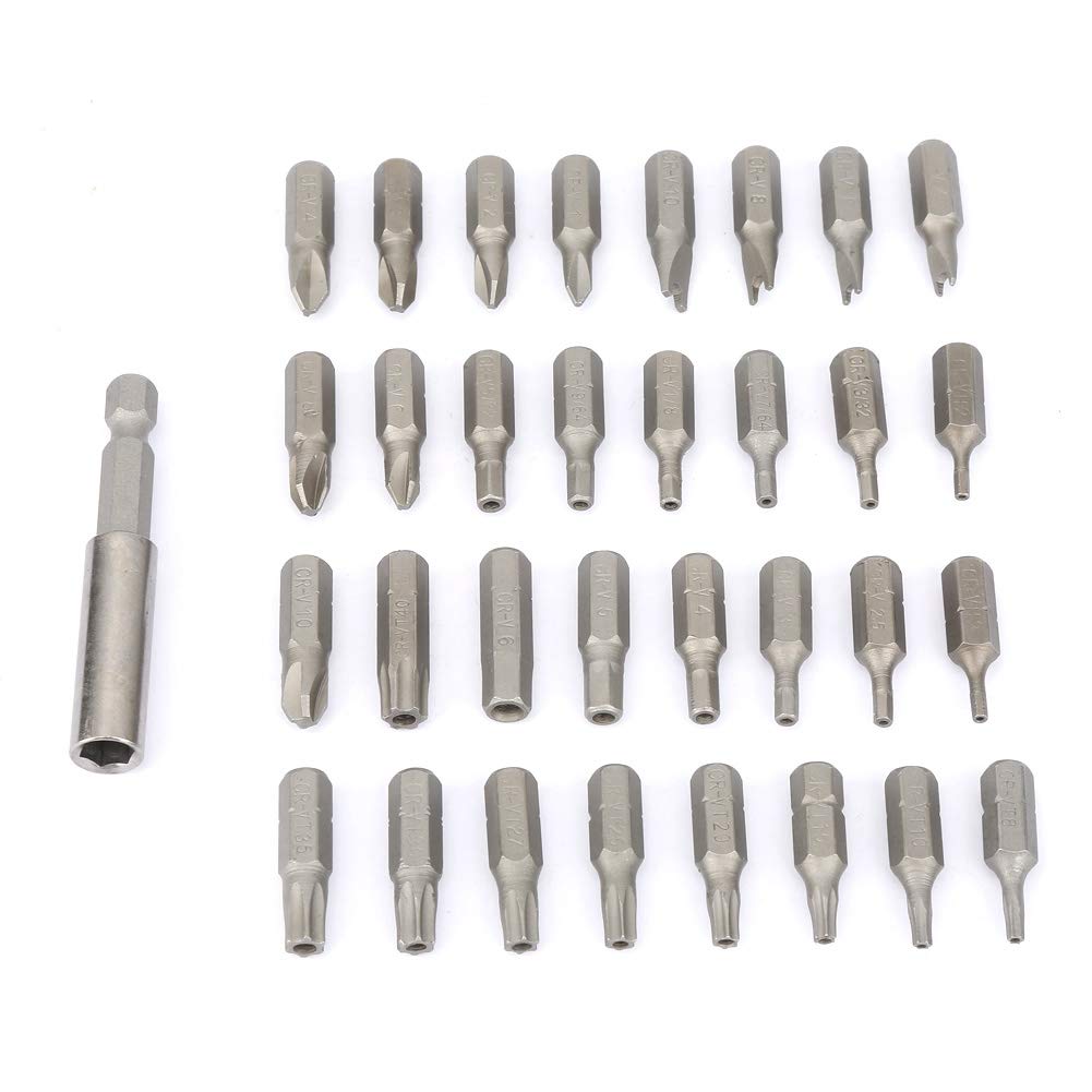 33 in 1 Hollow Screwdriver Bit Set - Premium Chrome Vanadium Steel - Star, Tri-Wing, Hex, Spanner & Cross Bits - Perfect for Electronics, Furniture & DIY Home Repairs