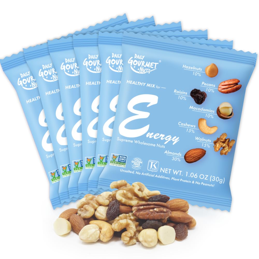 Premium Unsalted Mixed Nuts Snack Packs - Healthy No Peanuts Trail Mix, Individually Wrapped Gourmet Nuts for Office, Travel & On-the-Go Snacking - Deluxe Assorted Nut Snacks