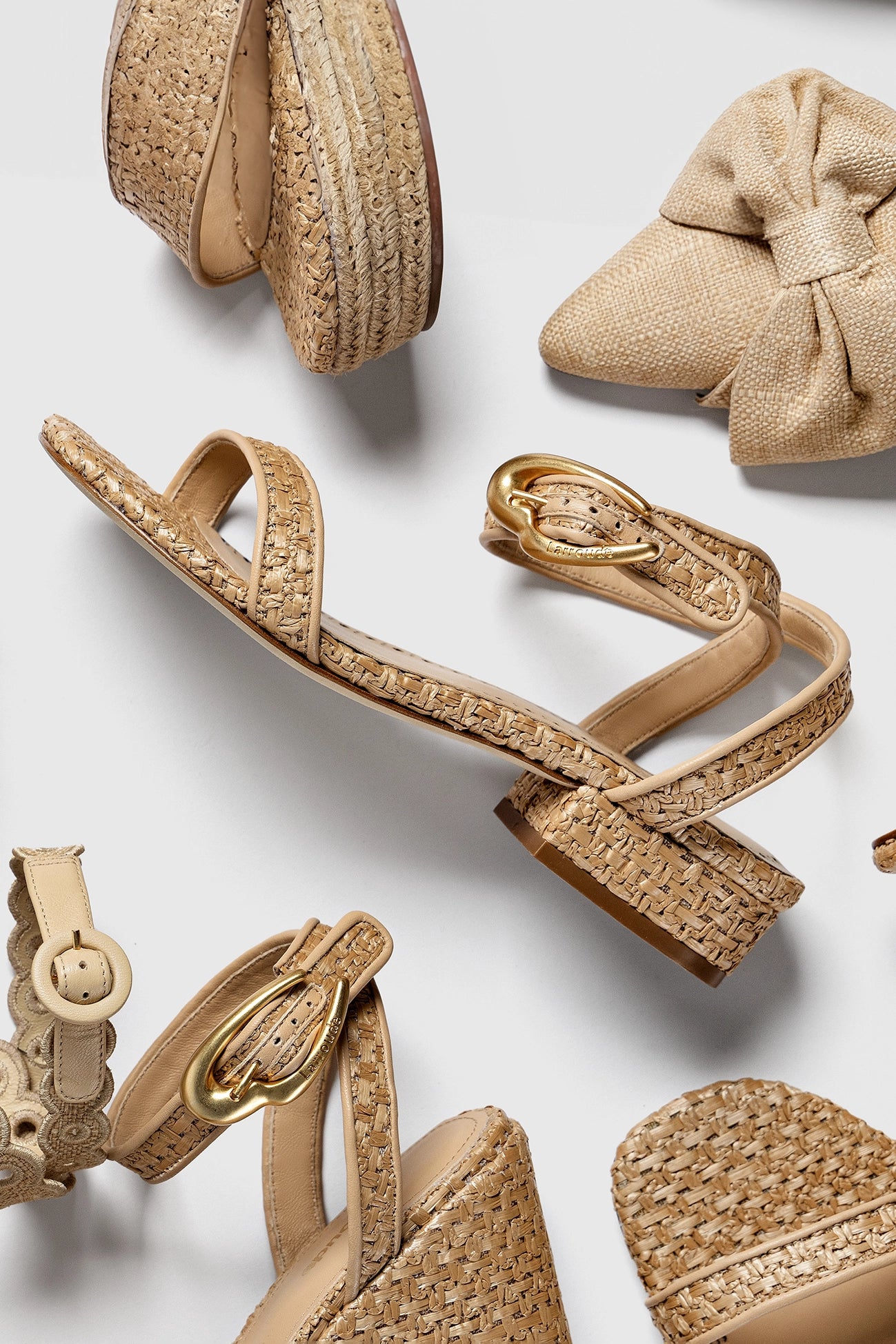 Verona Flat Sandal Women's Beige Leather & Natural Raffia Summer Sandals - Comfortable Casual Shoes for Beach, Vacation & Everyday Wear