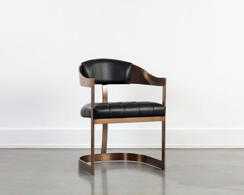 Beaumont Modern Dining Armchair - Upholstered Fabric Seat, Sturdy Wooden Legs - Perfect for Kitchen, Dining Room, Breakfast Nook & Small Space Decor