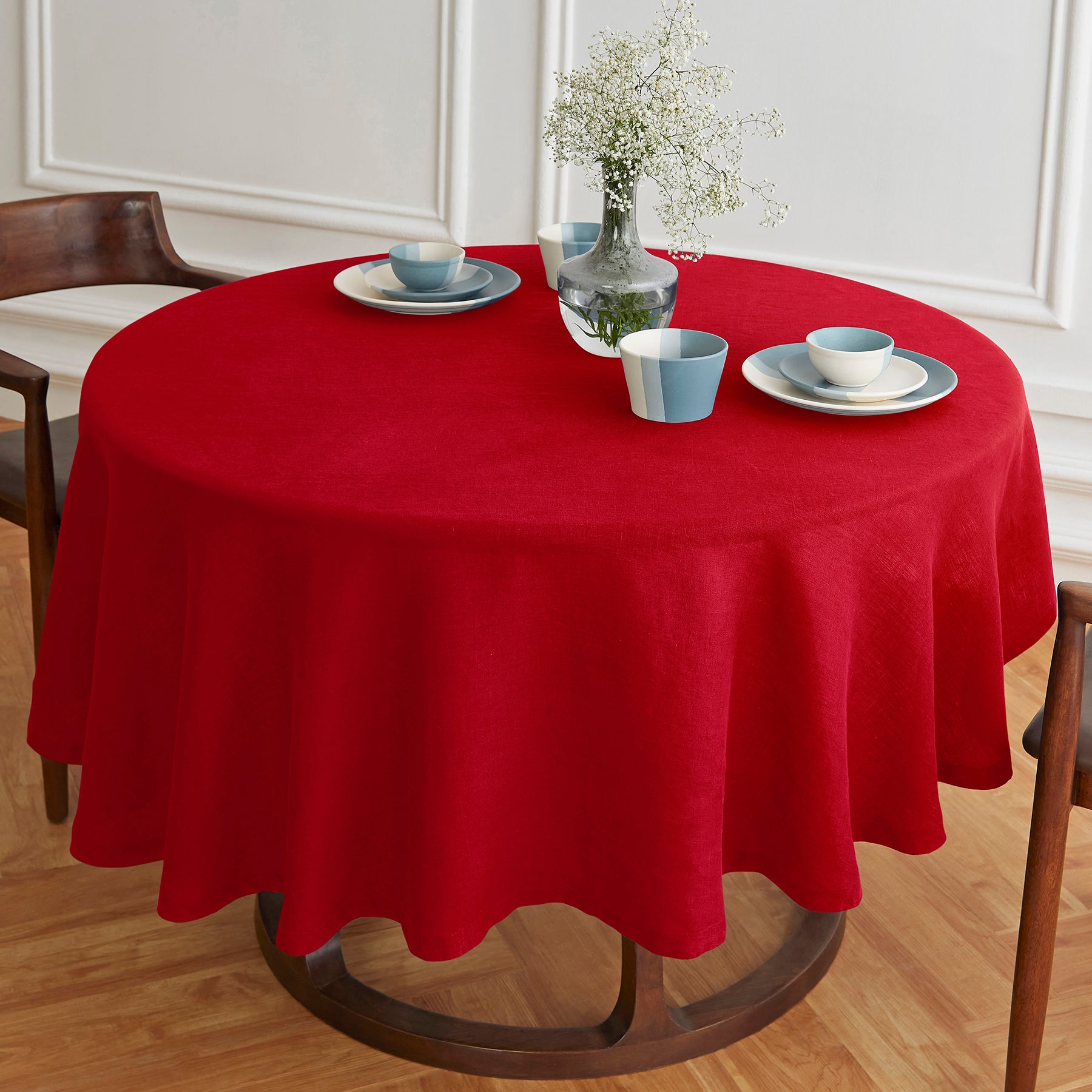 Sonoma Round Tablecloth - Premium Cotton Fabric for Dining & Parties - Perfect for Holiday Gatherings, Weddings & Home Decor