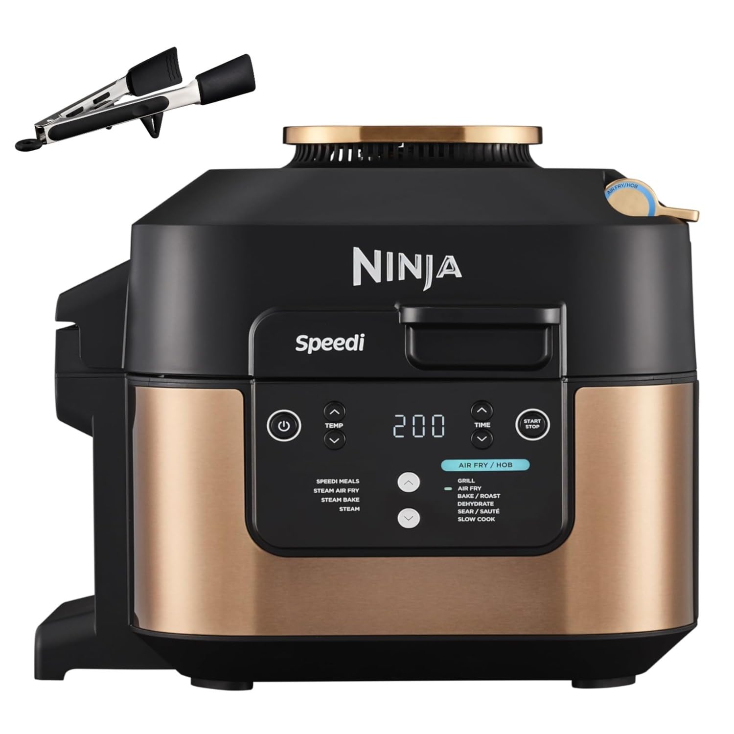 Ninja Speedi 10-in-1 Multi-Cooker with 5.7L Capacity | Air Fryer, Slow Cooker, Grill & Bake | Black & Copper (ON400EUCP) | Perfect for Family Meals, Quick Dinners & Healthy Cooking