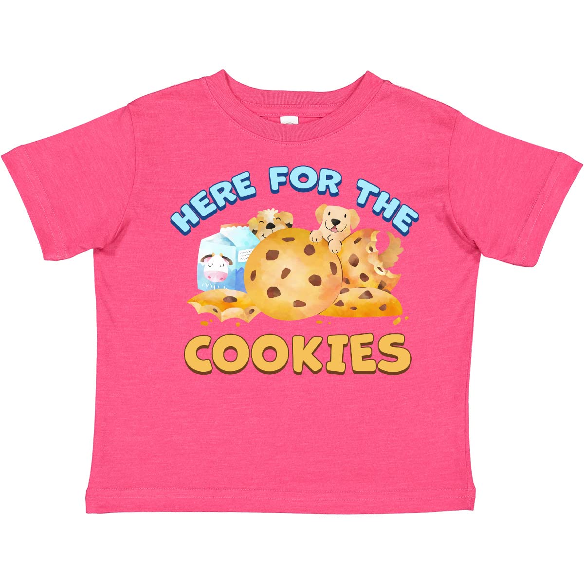 Inktastic Here for The Cookies Cute Dog Design Toddler T-Shirt - Adorable Puppy Graphic Tee for Kids & Toddlers - Perfect for Playdates, Birthday Parties & Casual Outfits