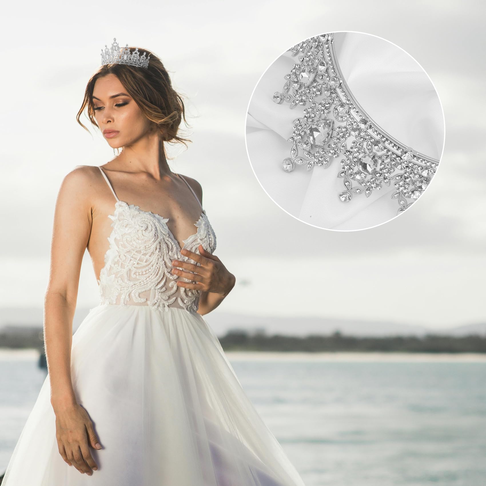 Sparkling Blue Princess Tiara Crown - Crystal Quinceanera Headpiece for Women & Girls | Perfect for Birthday Parties, Pageants, Weddings & Special Occasions