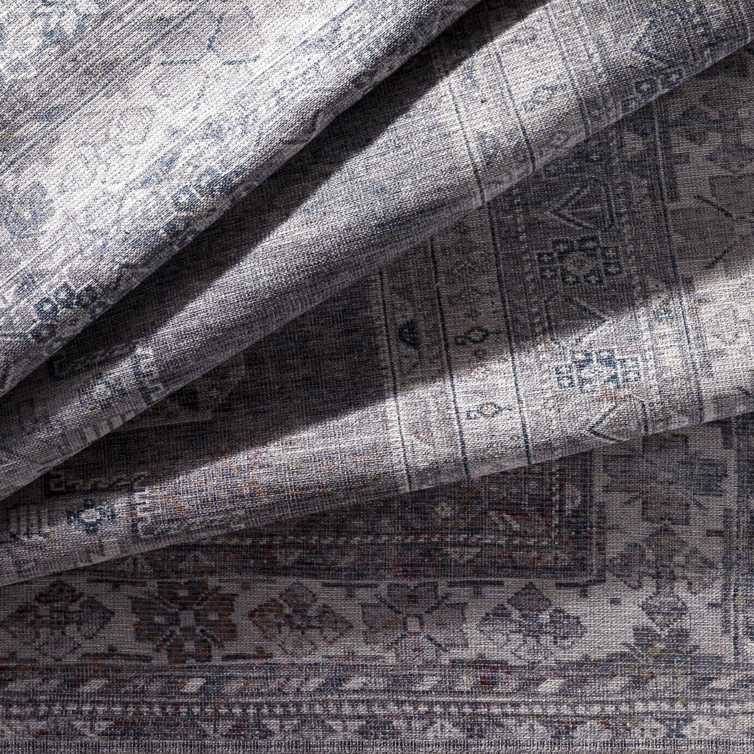 Mark&Day Washable Rugs 9x12 - McCordsville Traditional Slate Area Rug in Blue Grey | Machine Washable Living Room, Bedroom & Kitchen Carpet (9'3