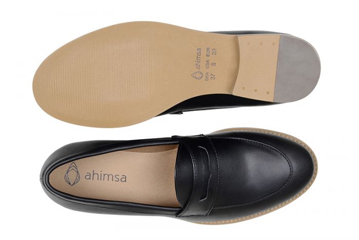 Ahimsa Black Irene Loafers for Women - Comfortable Slip-On Shoes for Office, Casual & Travel Wear
