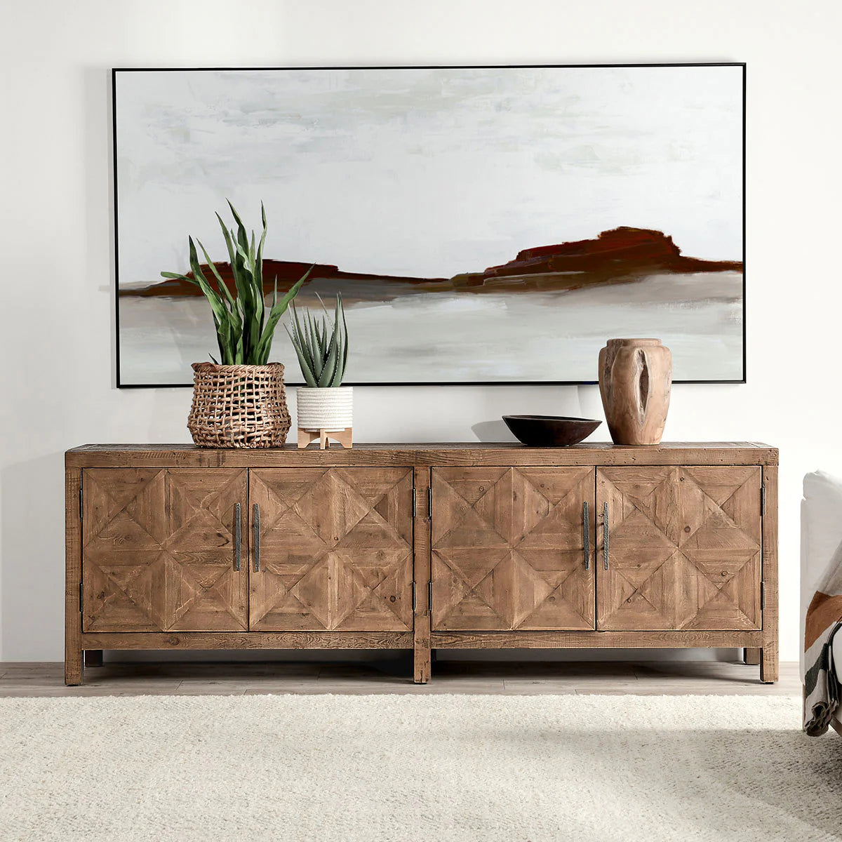 Elani 4-Drawer Sideboard - Modern Wooden Storage Cabinet for Dining Room, Living Room & Entryway | Stylish Home Organization Furniture