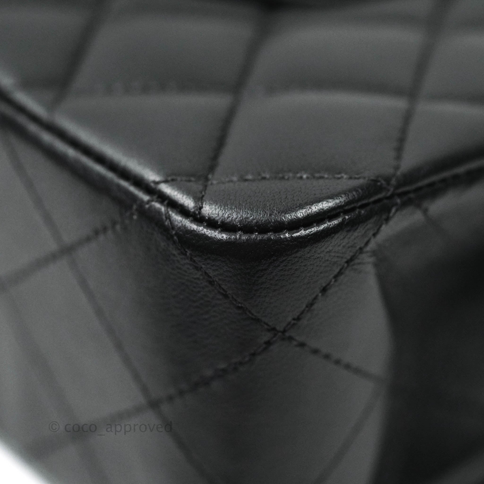 Chanel Classic M/L Medium Double Flap Bag Black Lambskin Silver Hardware - Luxury Designer Handbag for Women, Perfect for Work, Evening Events & Special Occasions