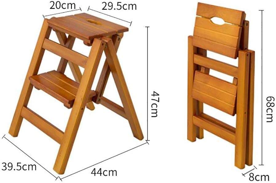 OKUOKA 2-Step Folding Step Stool, Portable Lightweight Step Ladder for Home, Kitchen, Bathroom & Garden - Non-Slip Flower Stand, Multi-Functional Stool for Kids & Adults (Use for Reaching High Shelves, Changing Light Bulbs, Gardening)