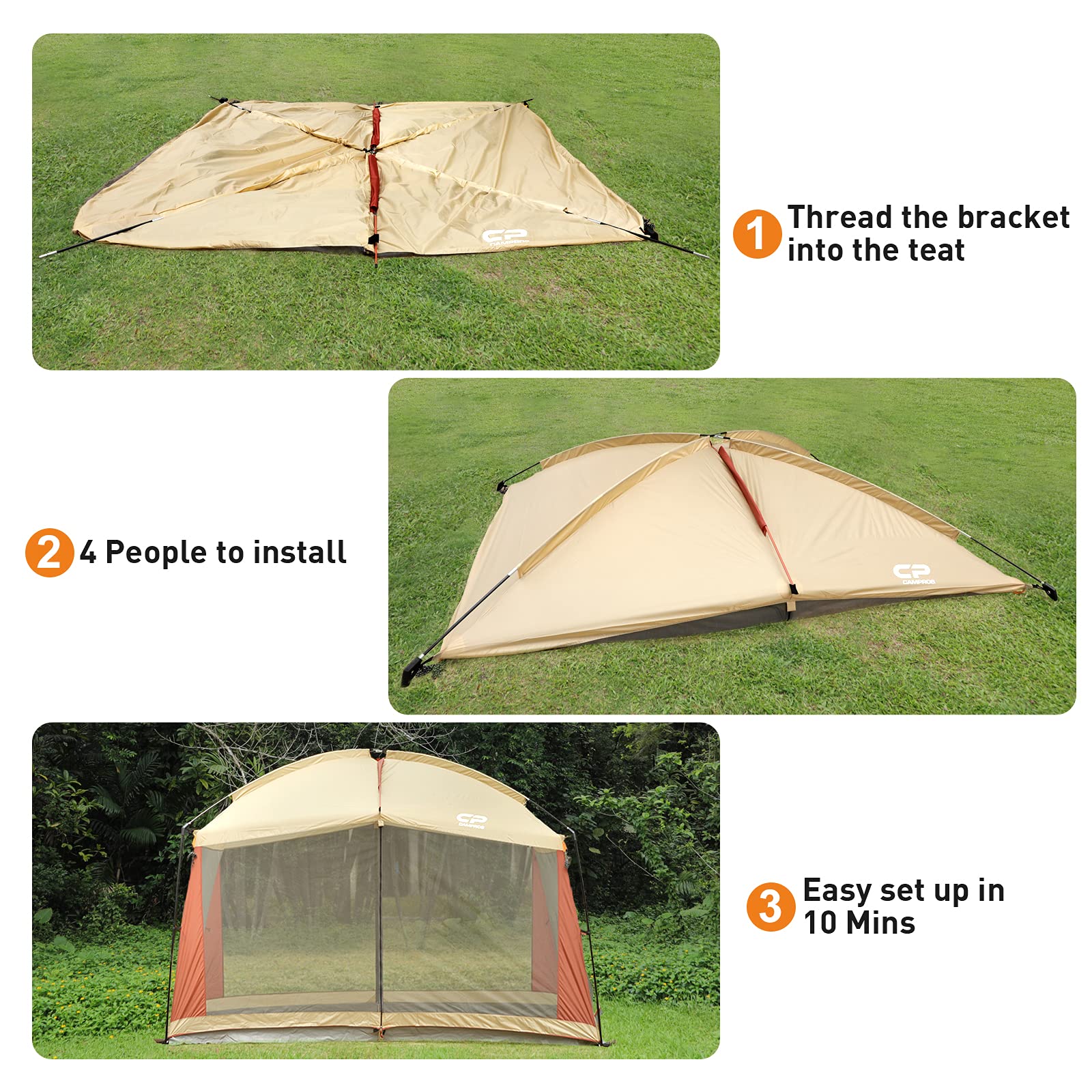 12x10 Ft CAMPROS Screen House Tent - Mesh Net Wall Canopy Shelter for Camping, Patios & Outdoor Activities | Perfect for Backyard BBQs, Picnics & Bug-Free Relaxation