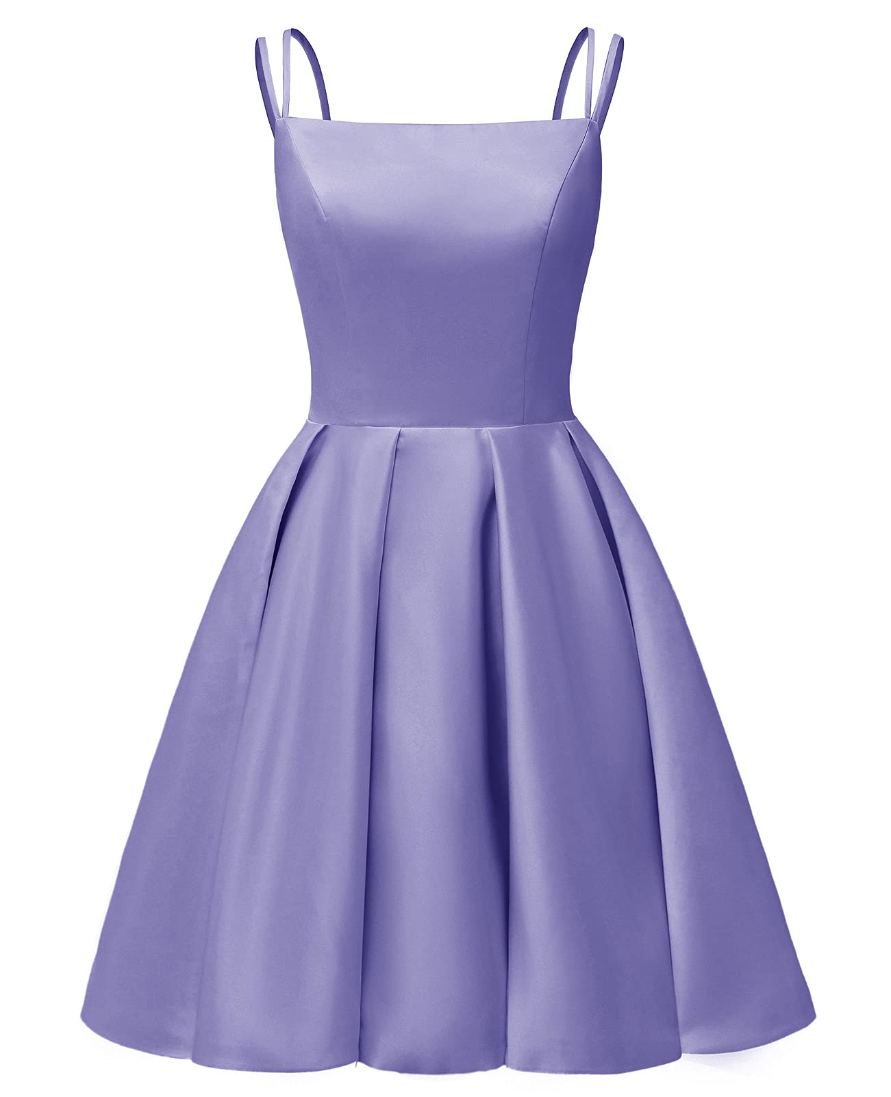Square Neck Satin Prom Dress with Pockets - Homecoming & Formal Events
