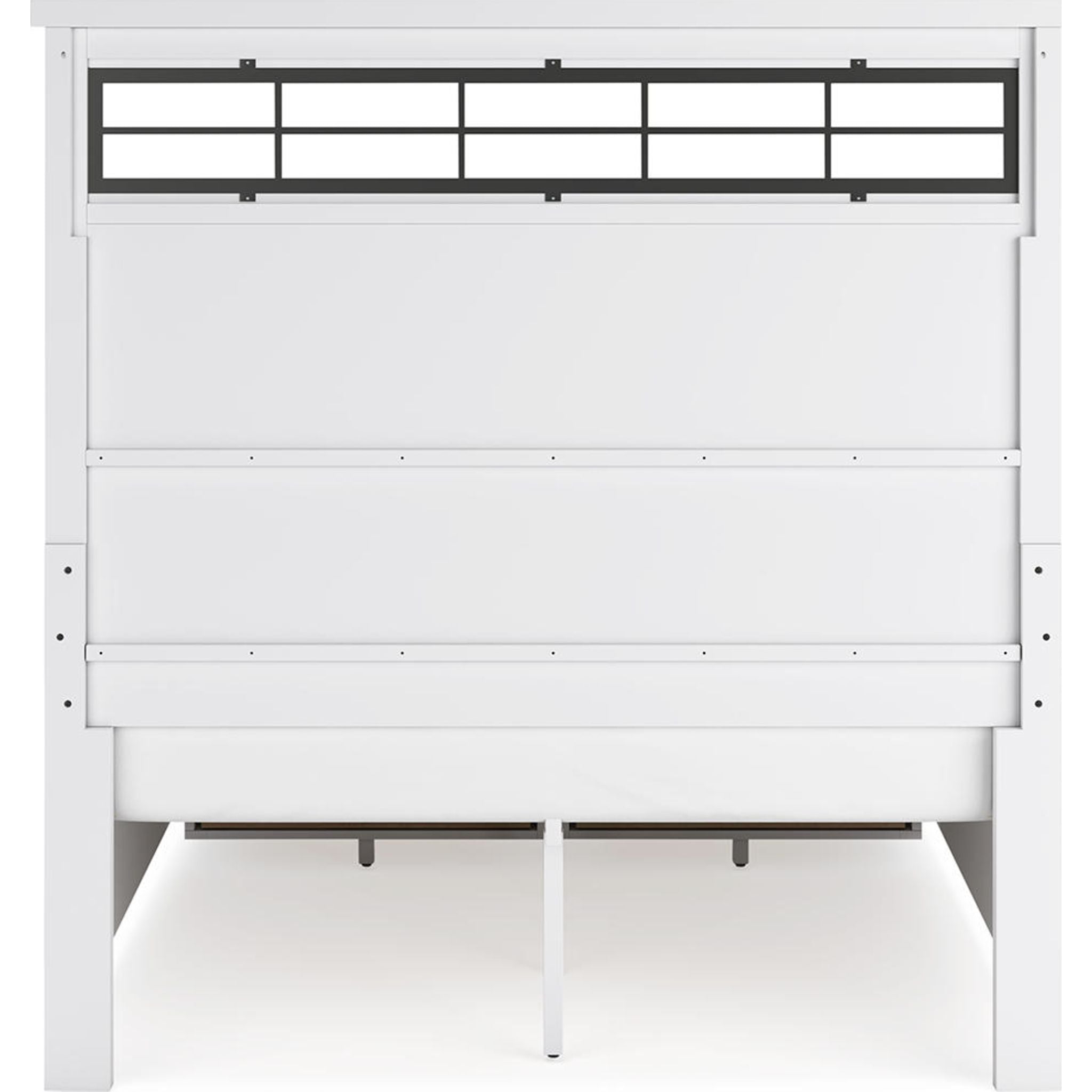 Ashbryn Queen Size Storage Bed Frame with Headboard - White & Natural Finish for Modern Bedroom, Guest Room, or Dorm