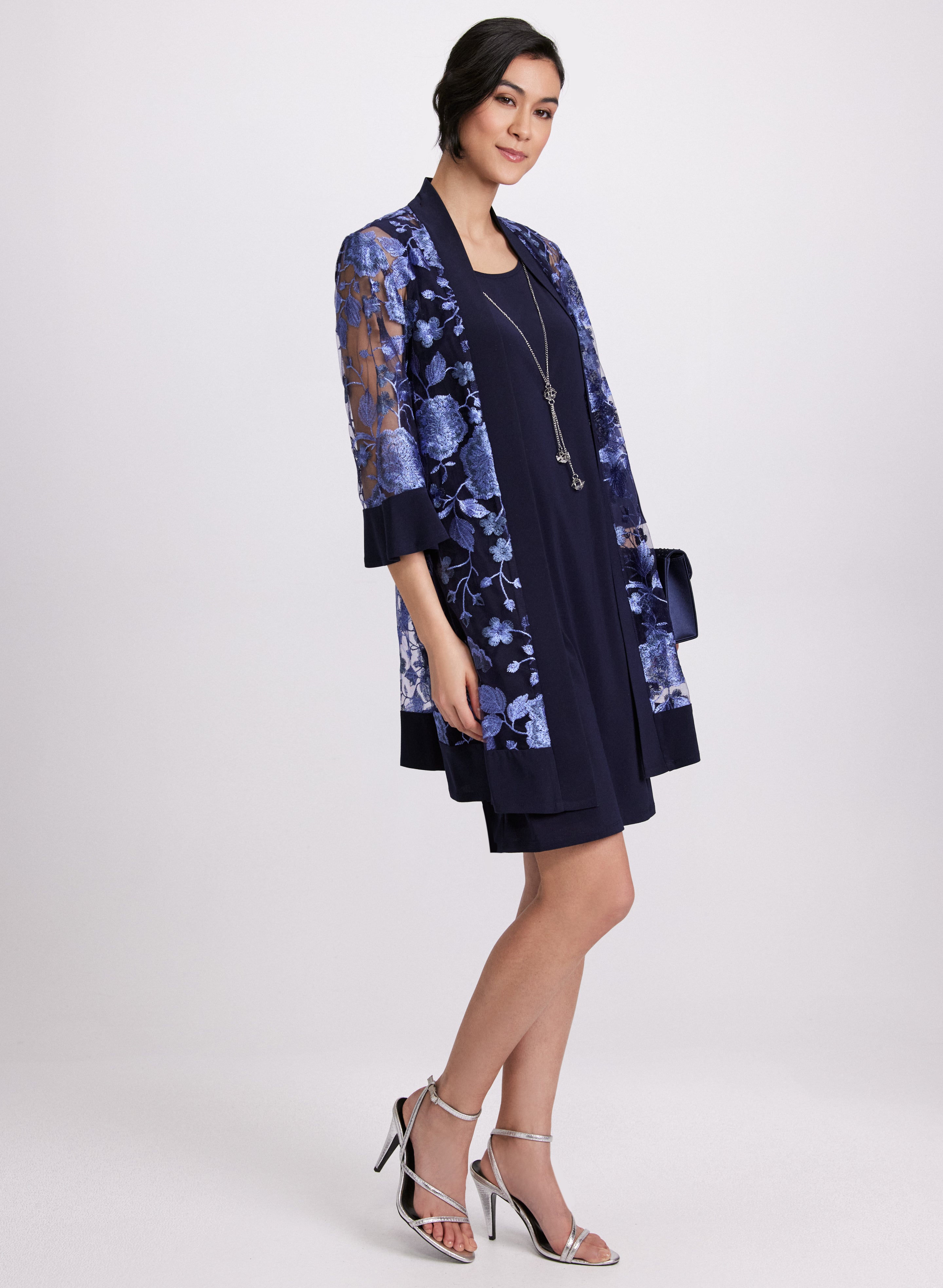 Floral Embroidered Jacket & Dress Set for Women - Elegant Spring Outfits, Boho Chic Fashion for Parties & Weddings