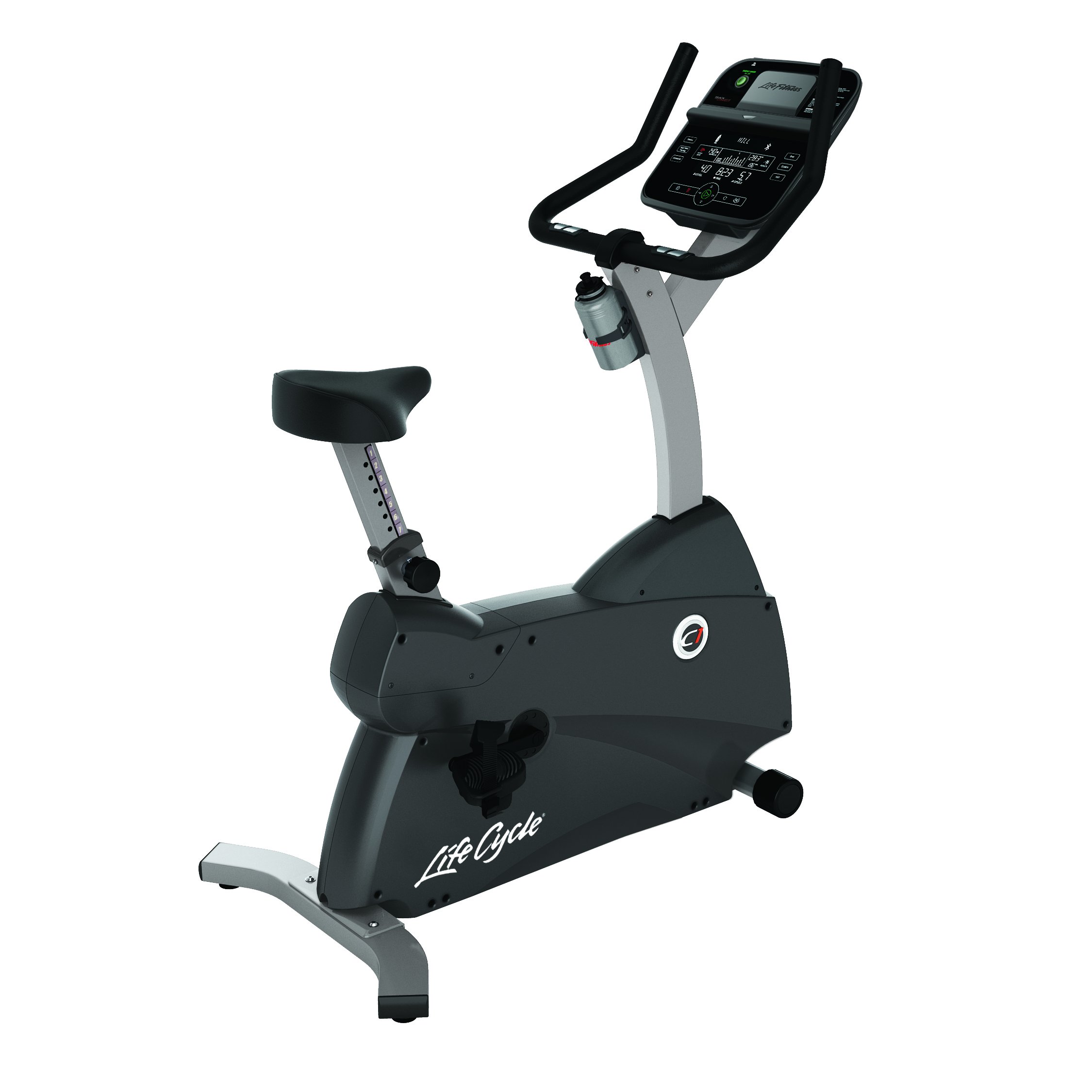 Life Fitness C1 Upright Exercise Bike with Track Connect Console - Home Gym Equipment for Cardio Workouts & Fitness Training
