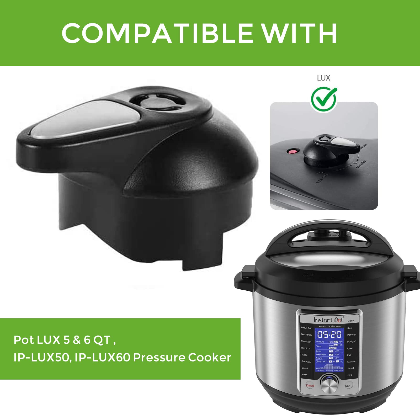 Instant Pot Steam Valve Replacement - Float Steam Release Handle for LUX Mini 3/5/6 Qt (IP-LUX50, IP-LUX60) | Pressure Cooker Accessories | Perfect for Safe Cooking & Quick Pressure Release