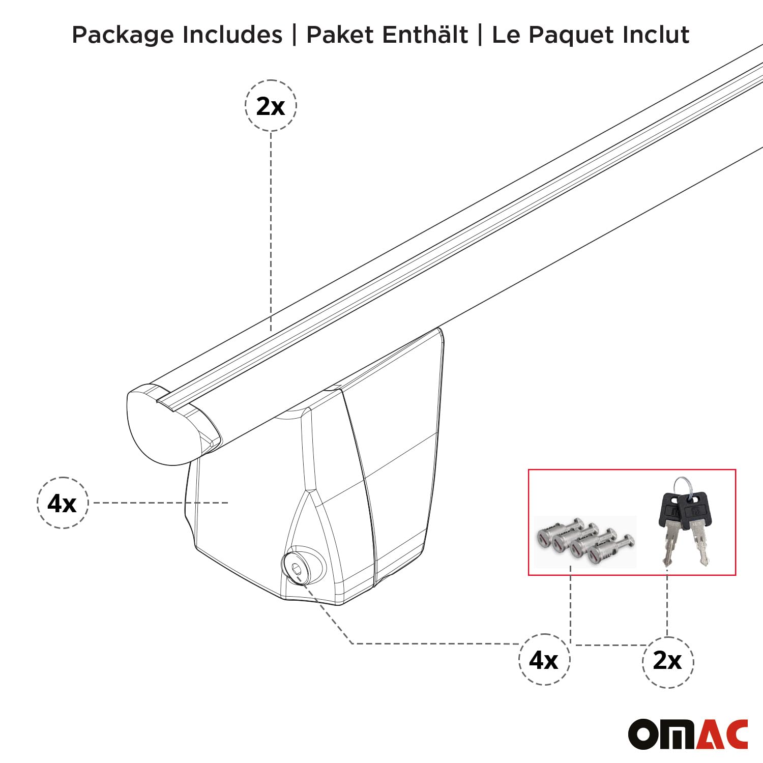 OMAC Fix Point Roof Racks Cross Bars for Subaru Impreza 2017-2023 - 2 Pcs Gray Anti-Theft Cargo Carrier for Kayak, Canoe, Surfboard, Ski, Snowboard - Perfect for Road Trips, Camping & Outdoor Adventures
