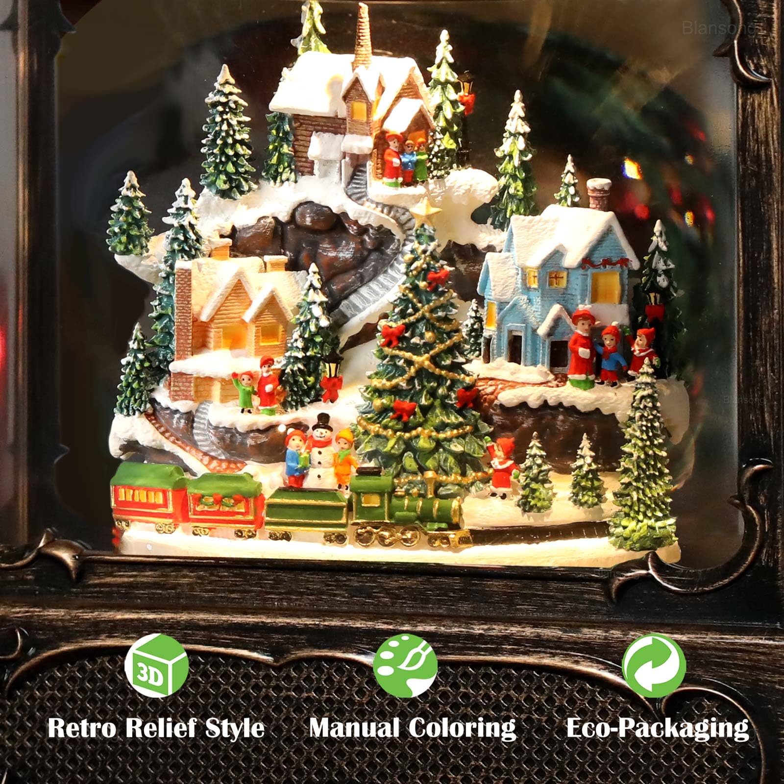 10.2 Inch Christmas Snow Globe Lantern with Timer - USB & Battery Powered Holiday Village Decor for Home, Office, Party | Perfect for Mantel, Tabletop & Gift Giving