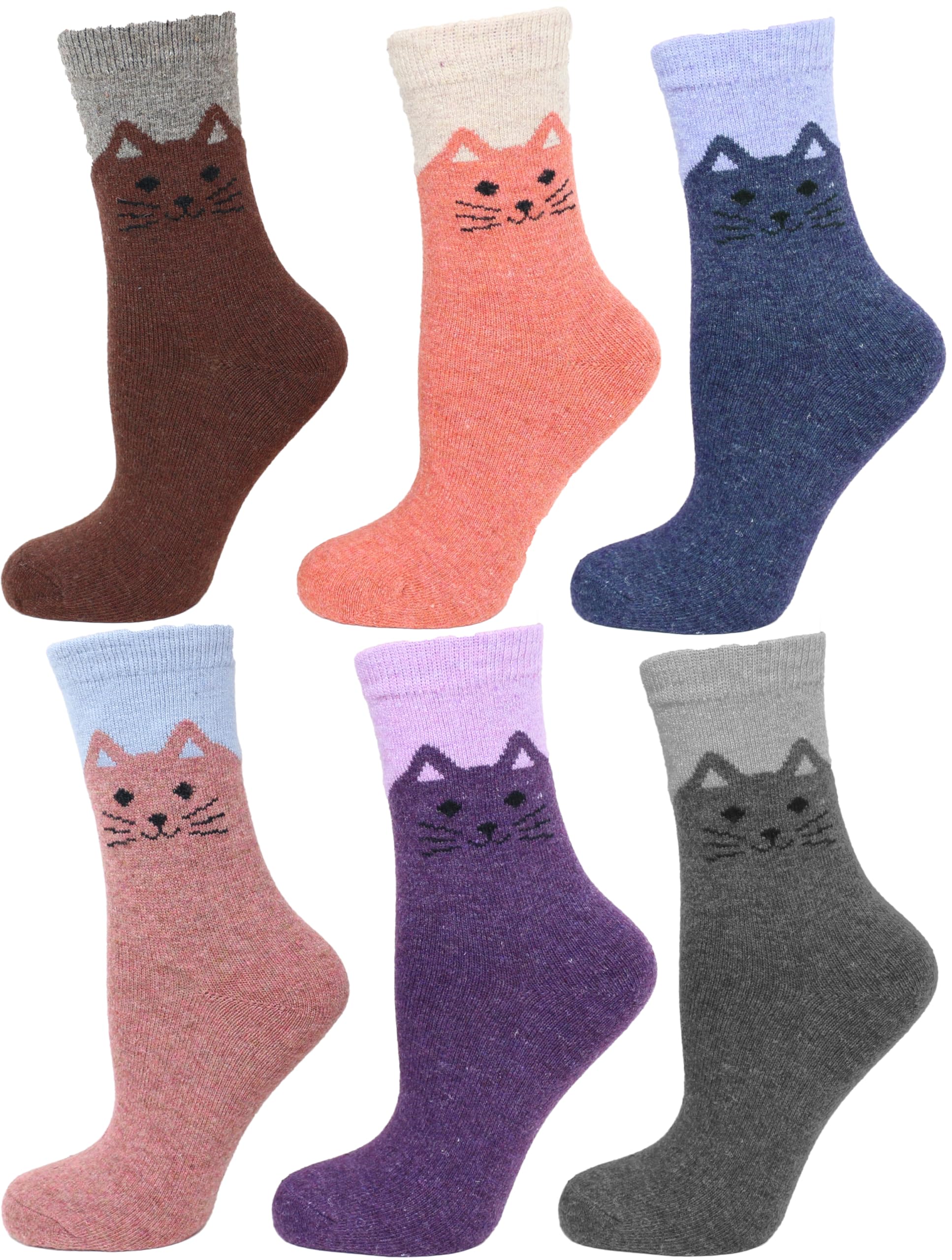 KMystic Women's 6-Pack Hiking Trail Socks - Moisture Wicking, Cushioned Support for Outdoor Adventures, Running & Trekking