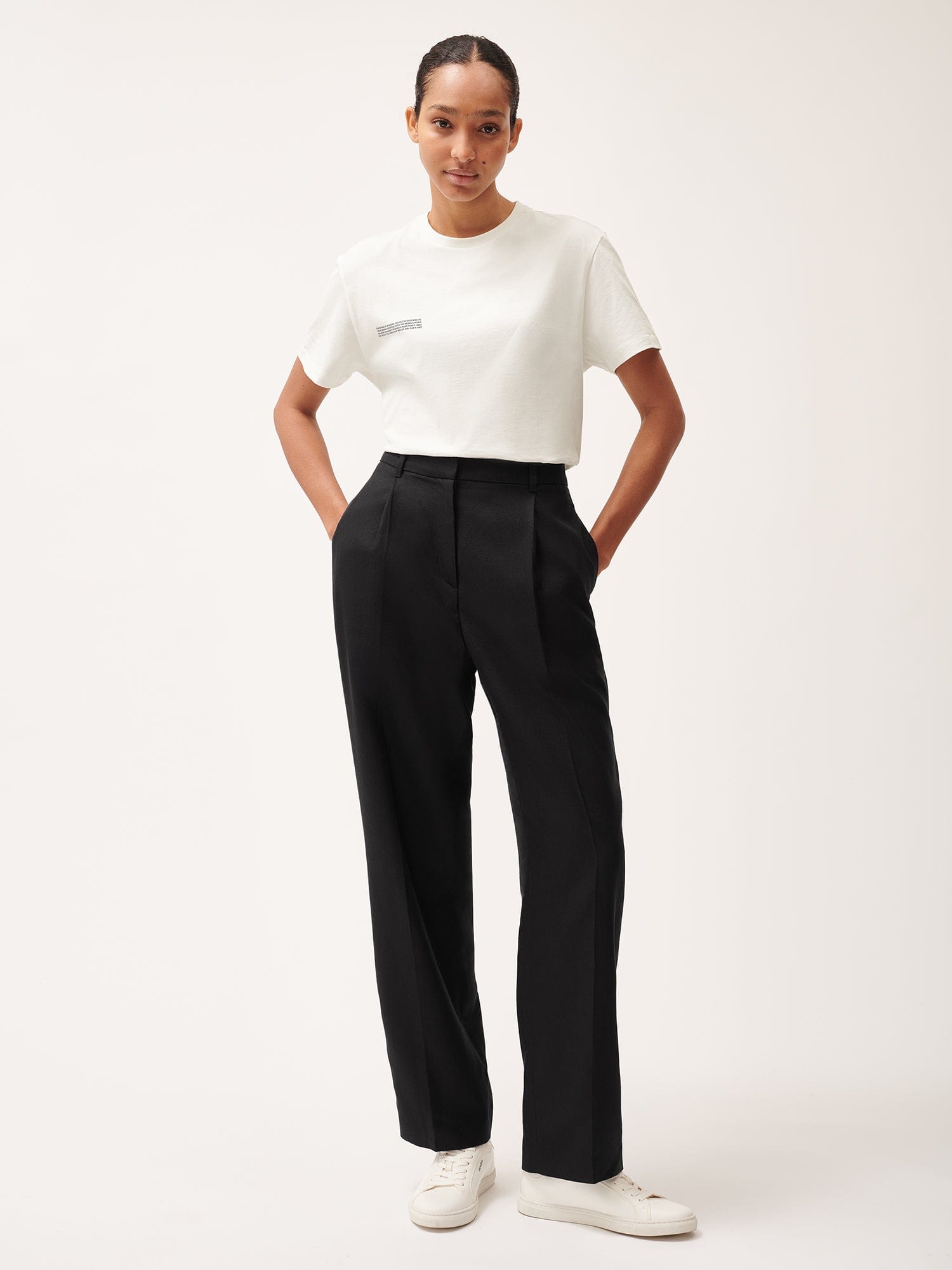 DNA Women's FrutFiber Tailored Trousers - Black Slim Fit Stretch Pants for Work, Office & Business Casual Wear