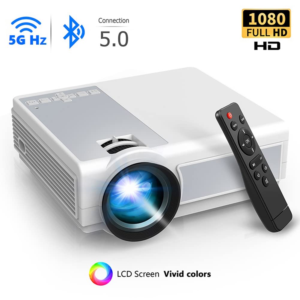 Lehua 1080P HD Projector 12000 Lumens - WiFi Bluetooth Home Theater Video Projector with USB/VGA/AV Ports - Compatible with iOS & Android Devices (UK Plug) - Perfect for Movie Nights, Gaming & Outdoor Entertainment