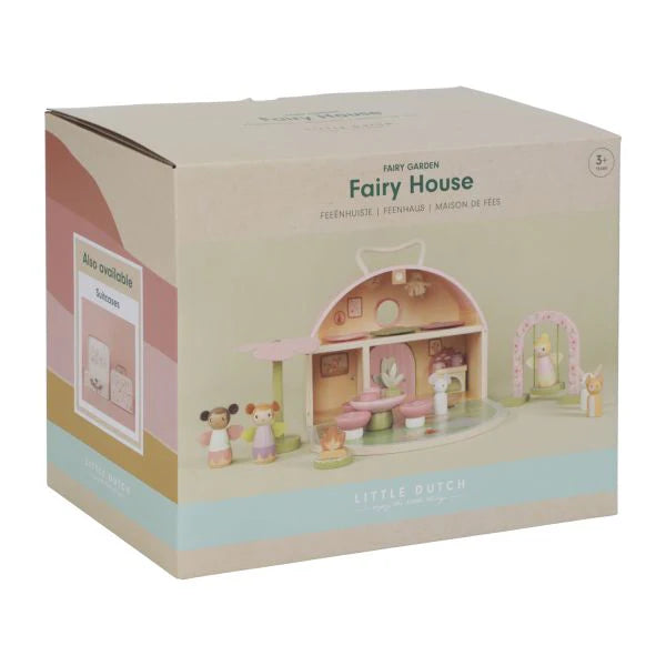 Enchanted Fairy Garden Wooden Playhouse Set - Miniature Fairy House for Kids Outdoor & Indoor Play, DIY Fairy Garden Decor, Birthday Gifts for Girls