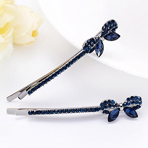 6PCS Rhinestone Flower & Butterfly Hair Clips for Women - Crystal Bobby Pins & Side Clips Hair Accessories - Perfect for Weddings, Parties & Daily Styling (C#)