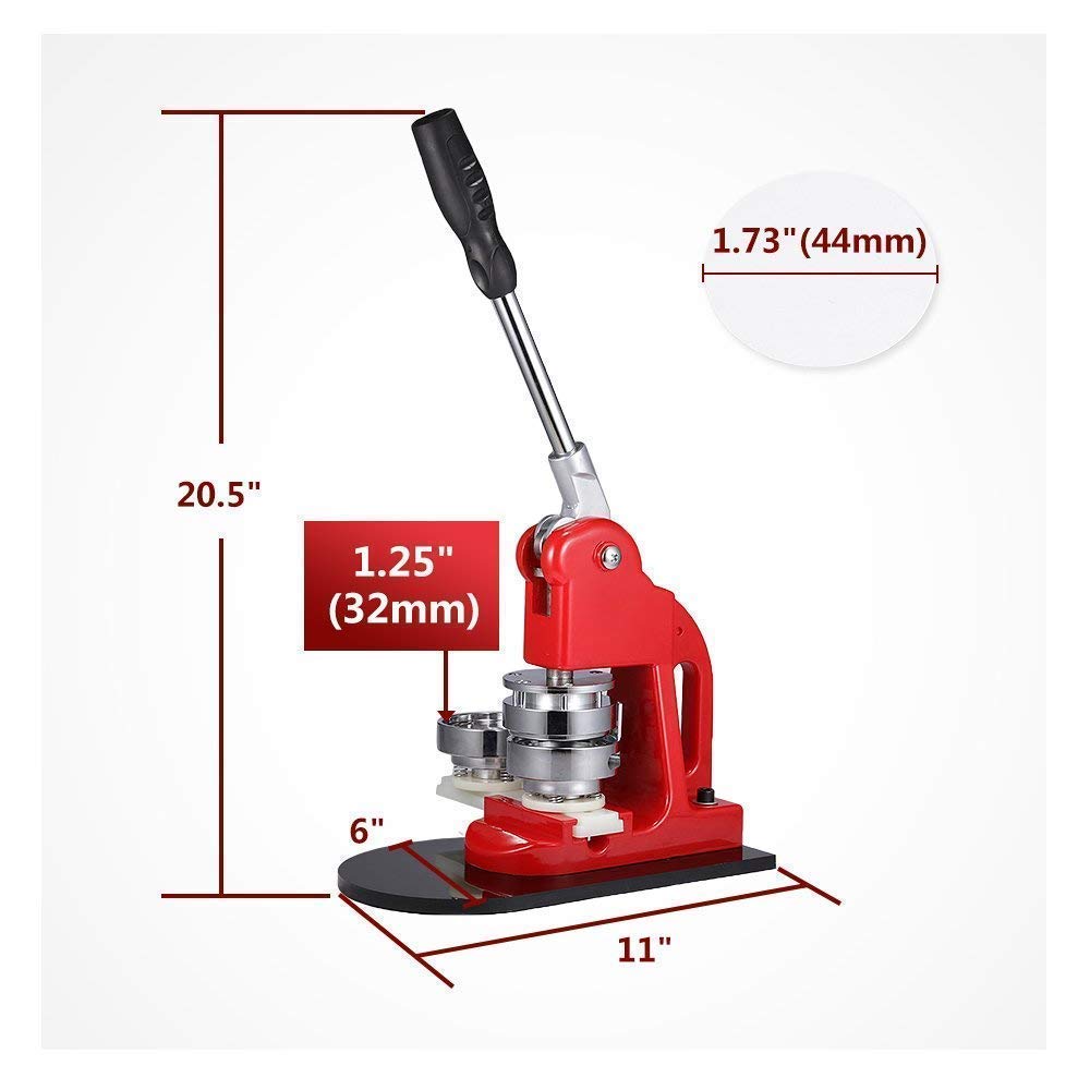 BEAMNOVA 32mm (1-1/4 inch) Button Badge Maker Machine Kit with 1500 Button Parts & Circle Cutter - DIY Custom Pin Badges for Events, School Projects, Fundraisers & Promotional Gifts