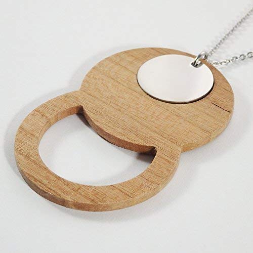 Personalized Wooden Necklace for Women - Custom Name Engraved Jewelry - Perfect Gift for Birthday, Anniversary & Valentine's Day