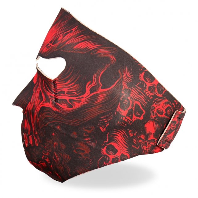 Hot Leathers Red Shredder Skull Neoprene Face Mask - Skull Print Motorcycle Mask for Bikers, Halloween Costume Accessory & Outdoor Sports Protection