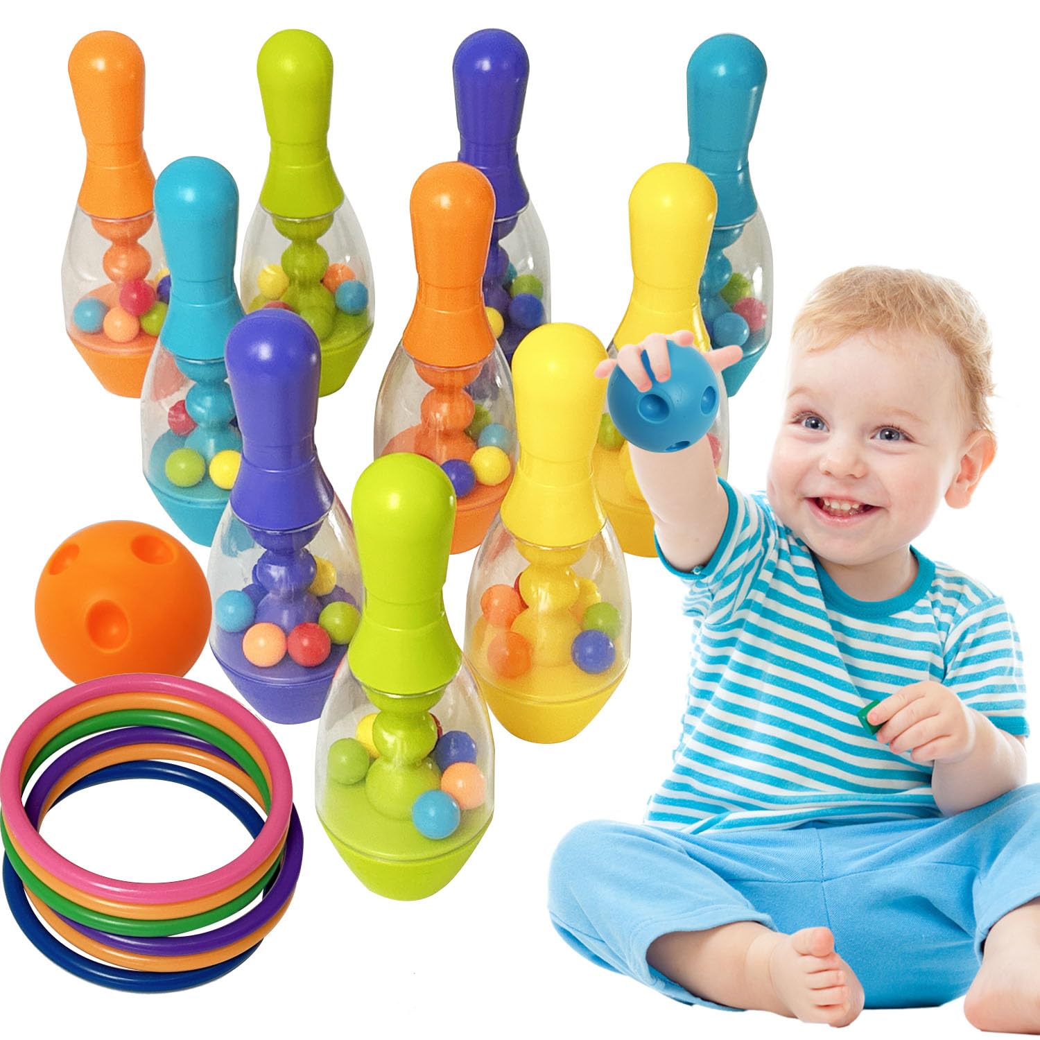 Kids Bowling Set for Toddlers 1-3 Years - Outdoor Sports Toys for Boys & Girls - First Birthday Gift for Baby - Perfect for Backyard Games, Lawn Play & Birthday Parties