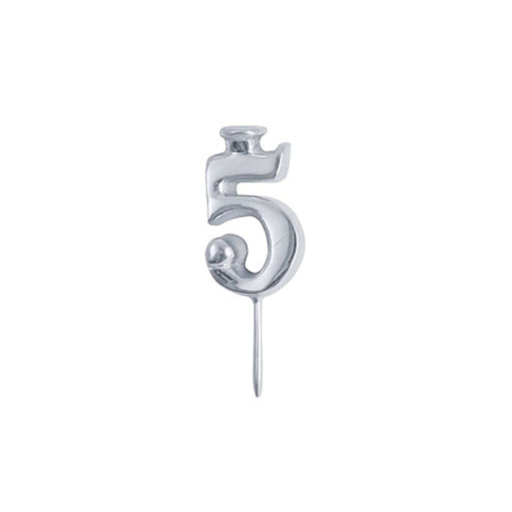 Number 5 Candle Holder - Elegant Birthday Cake Topper for Anniversary, Wedding & Party Decorations
