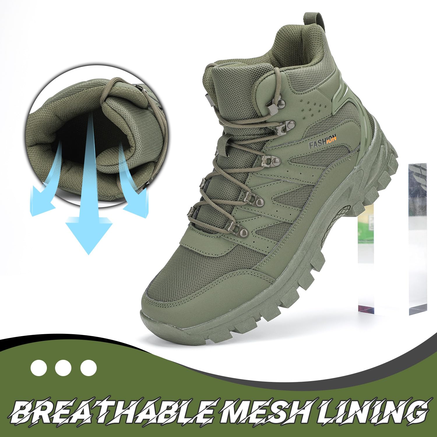 **Men's Waterproof Hiking Boots - Lightweight Outdoor Trekking & Backpacking Shoes for Mountain Climbing & Trail Walking - Durable 8061 for Adventure & Travel**
