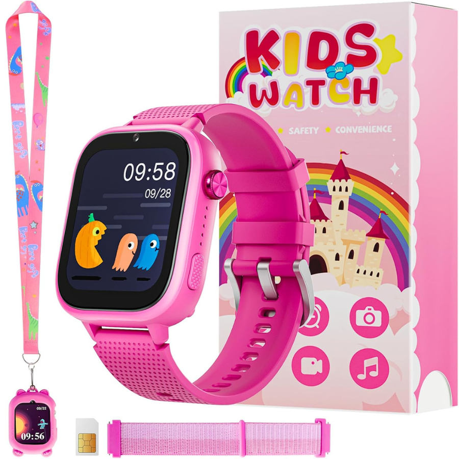 OKYUK Kids Smartwatch 4G LTE GPS Tracker with SIM Card - Waterproof & Durable for Boys & Girls - Perfect for School, Outdoor Play & Safety Tracking